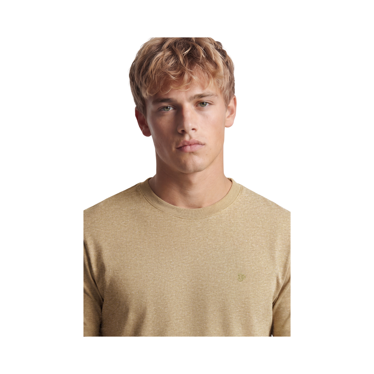 Essential Sdco Logo Emb Tee - Tan Brown Fleck Marl/Beige