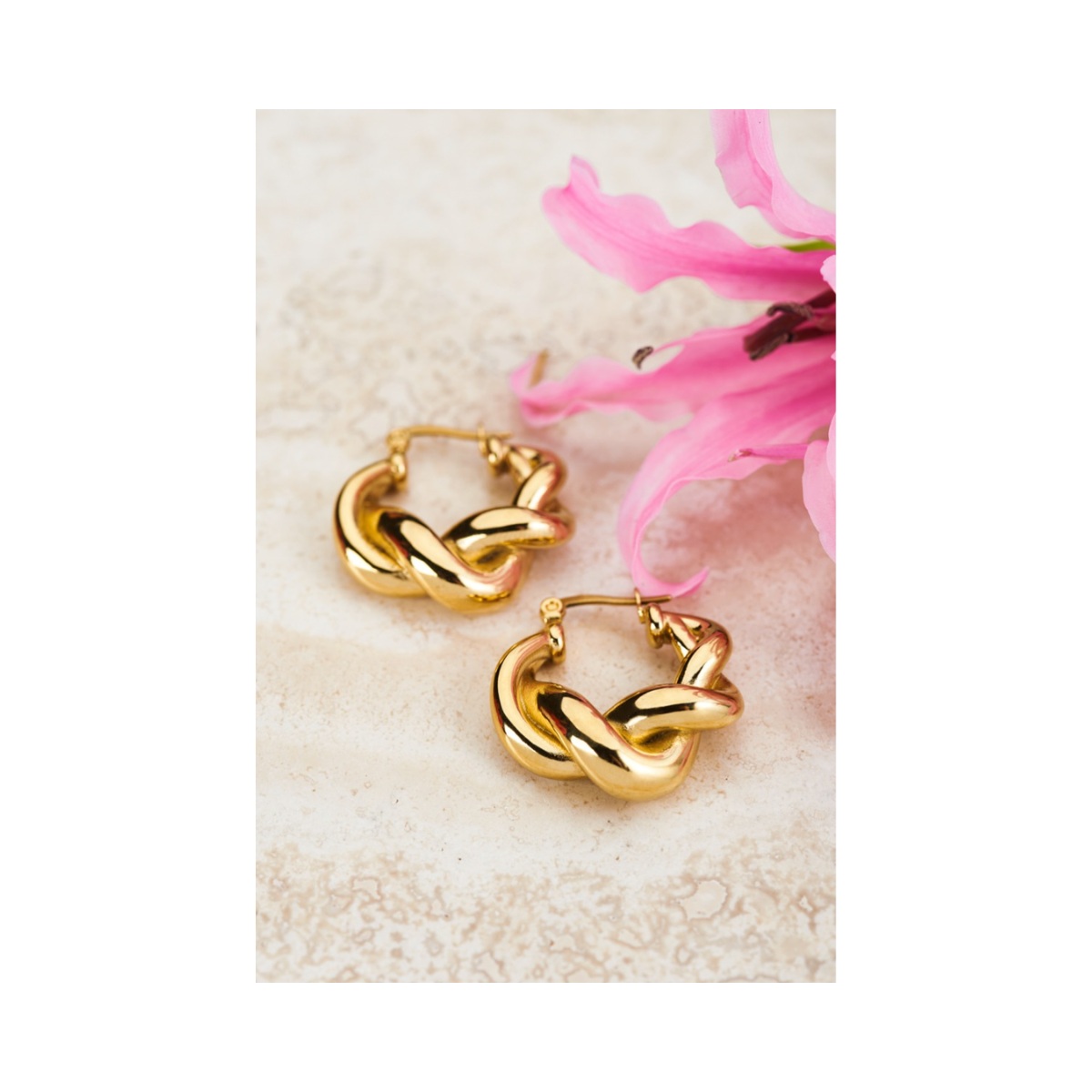 Iconic twisted pattern earrings - Gold