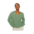 Thora V-Neck Knit - Turf Green