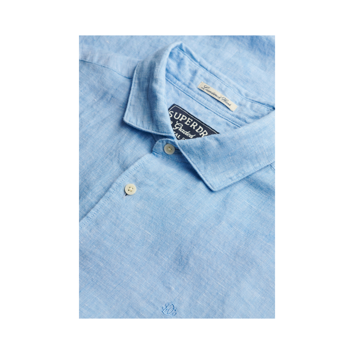 Riviera S/S Linen Shirt - Sky Blue Chamb