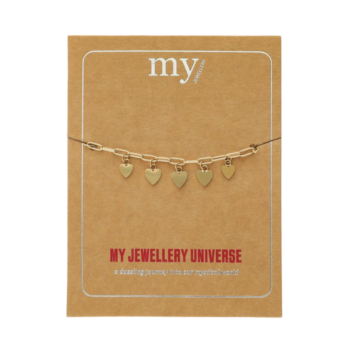 Bracelet chain fine hearts - Silver