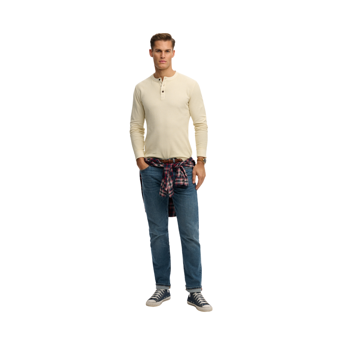 Lw Textured Grandad Top - Oatmeal Beige