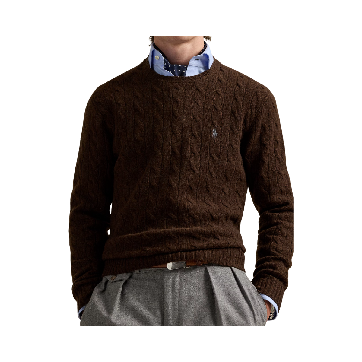Cable-Knit Wool-Cashmere Sweater - Cacao Brown