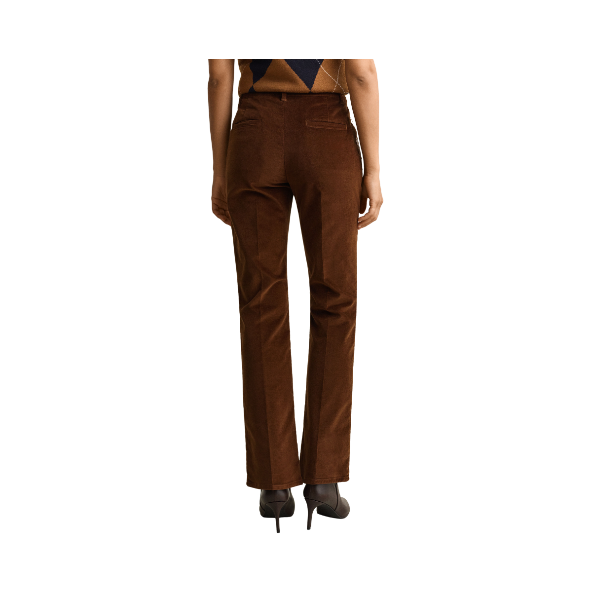 Slim Flare Velvet Pants - 229 Mahogany Brown