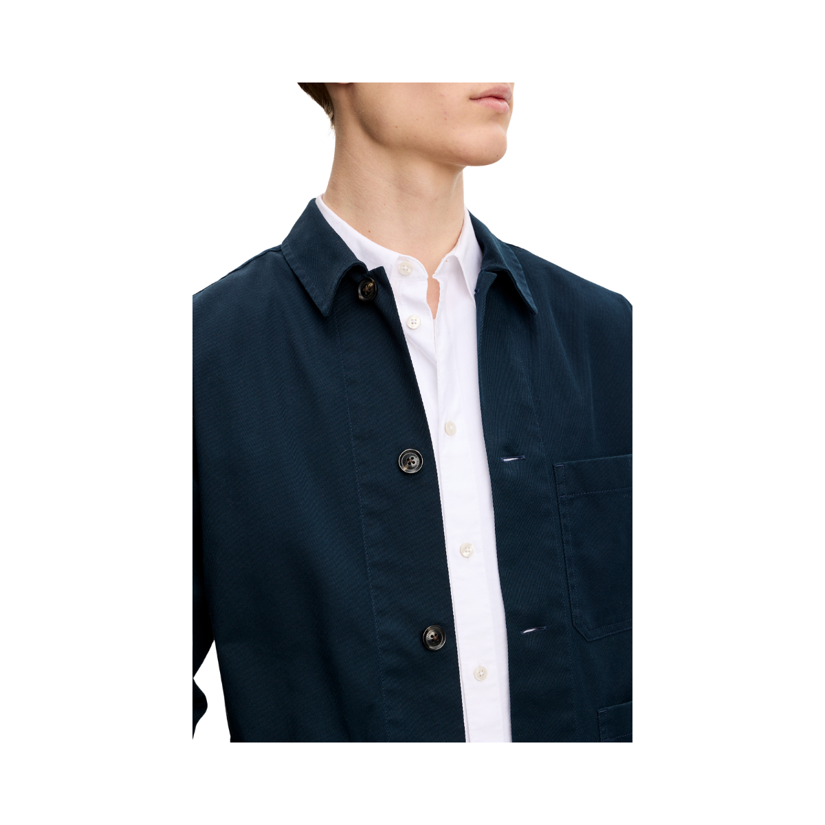 Easton Cotton Overshirt - JL Navy