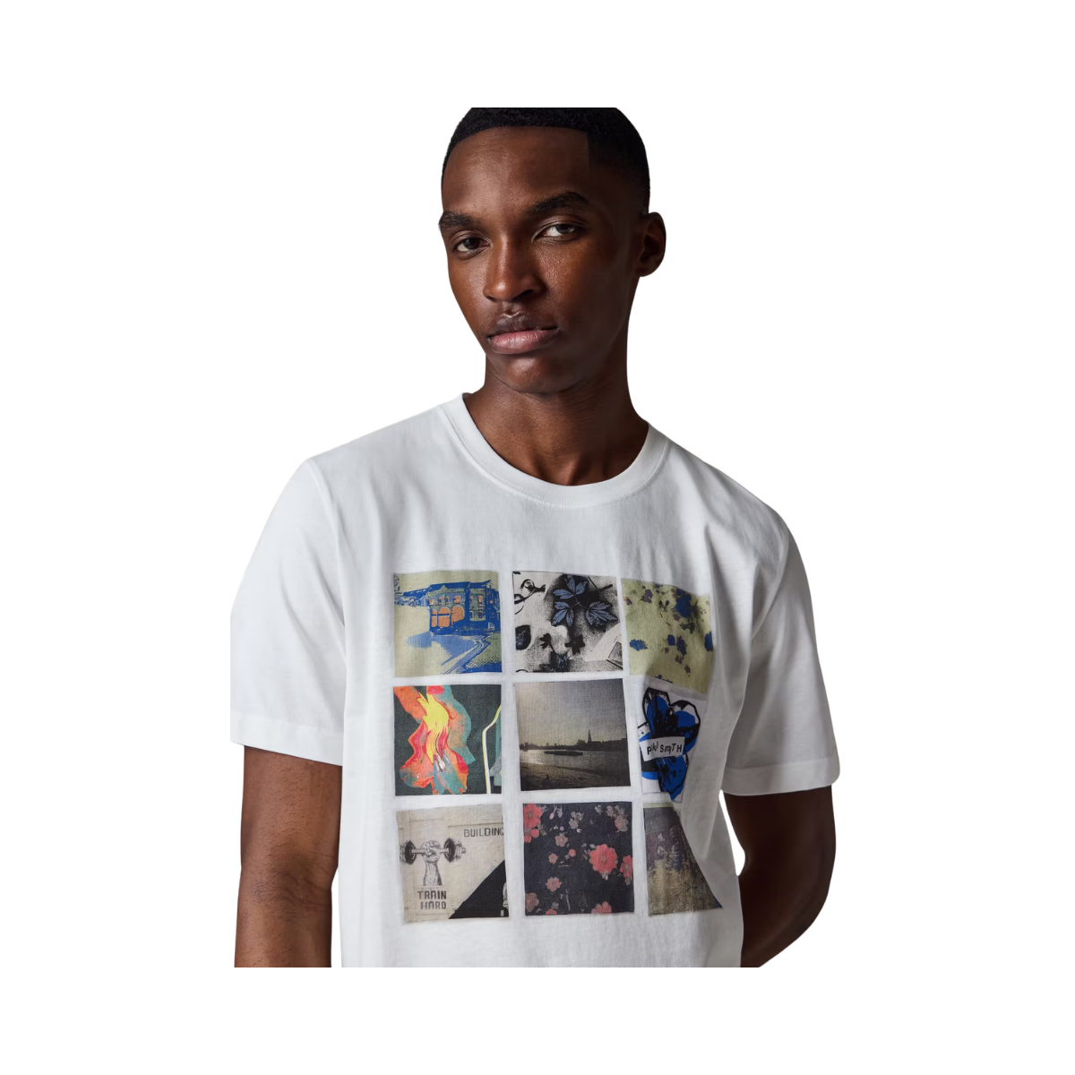 Reg Fit T-Shirt Squares - White