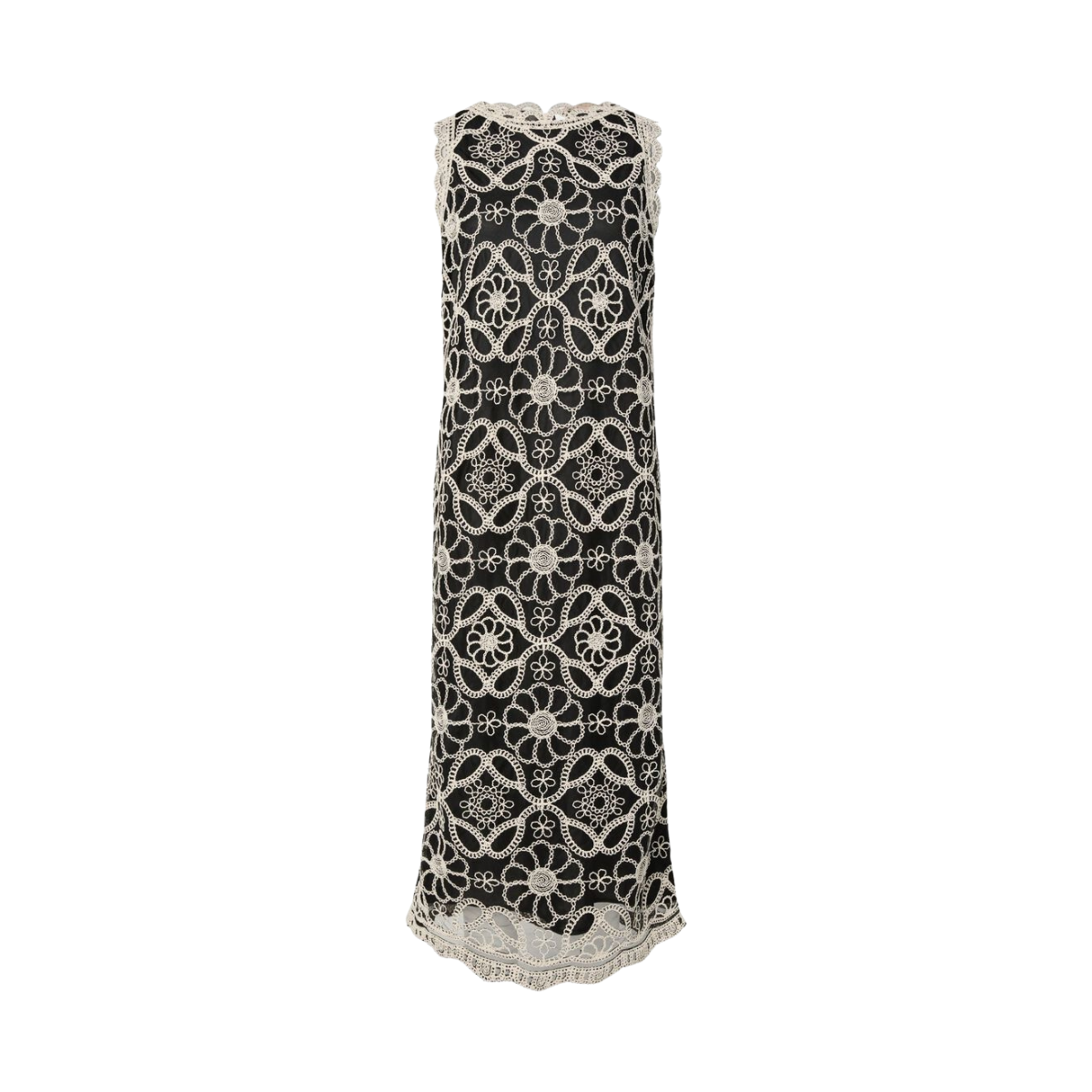 YASCilia Maxi Crochet Dress - Black