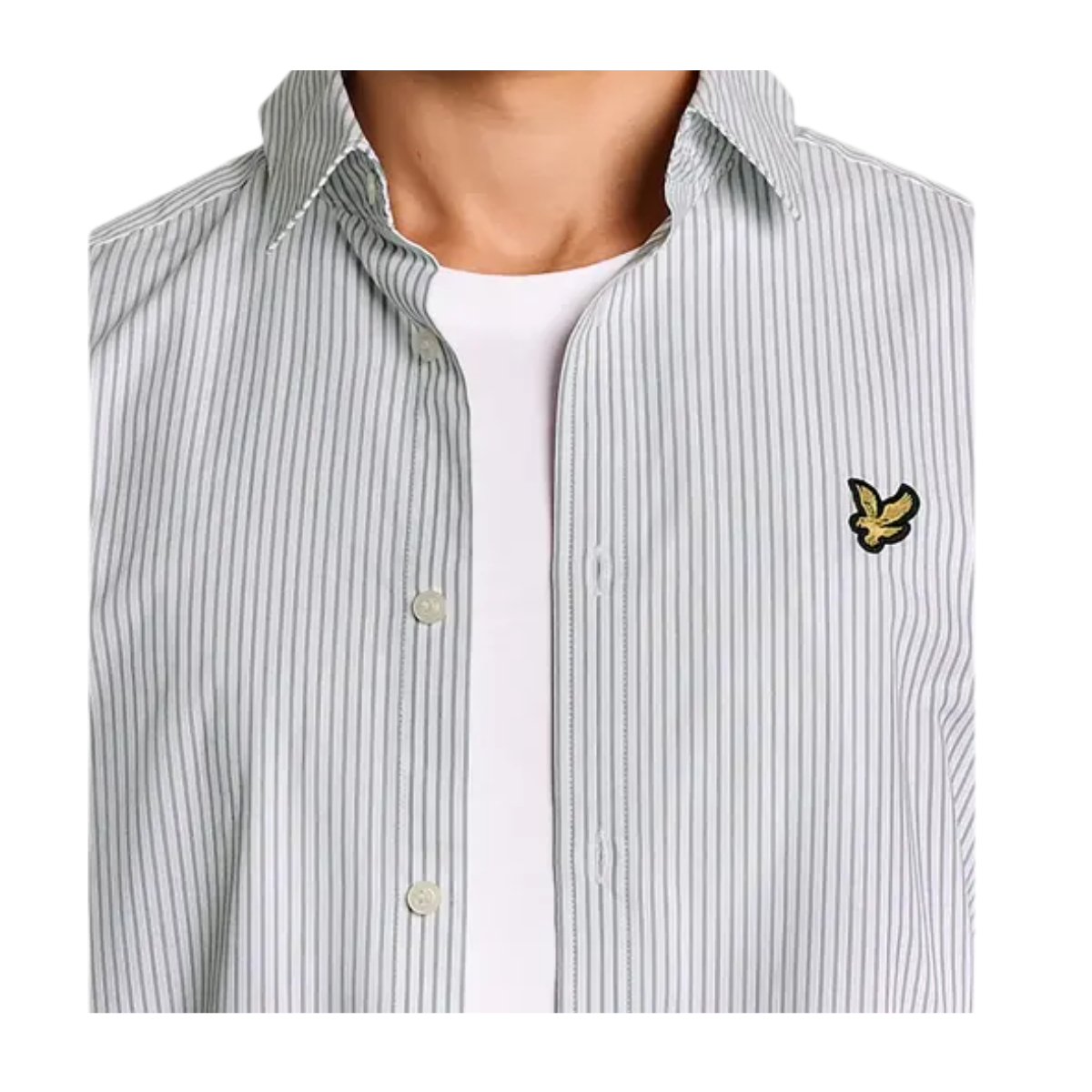 Twin Stripe Shirt - White/ Dark Navy