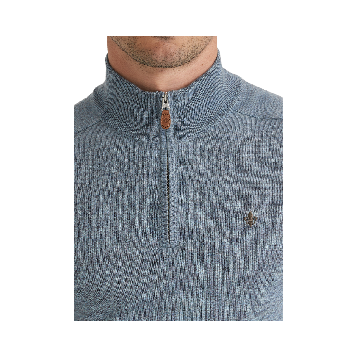 Merino John Zip - Blue