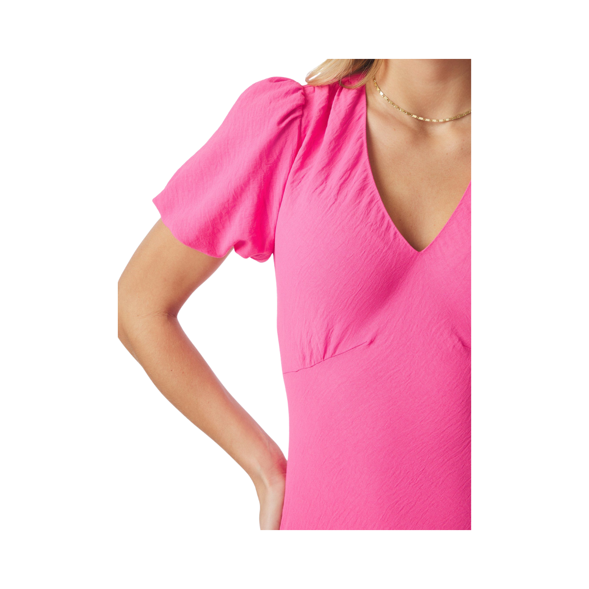 Dariah Structure Solid Dress - Pink