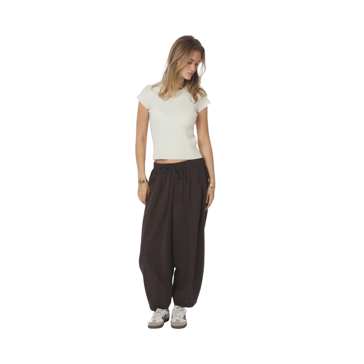 Prina Linen Pants - Dark Brown