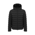 Mens Down Jacket with Hood - Black-Vulcan