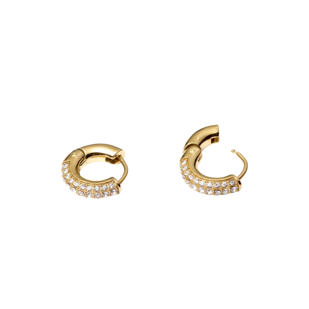 Pavé Everyday Small Gold Hoops - gold