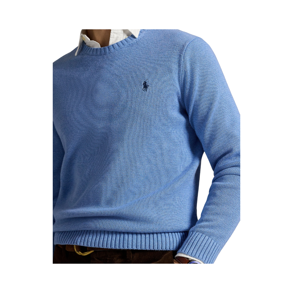 Cotton Crewneck Sweater - Soft Royal