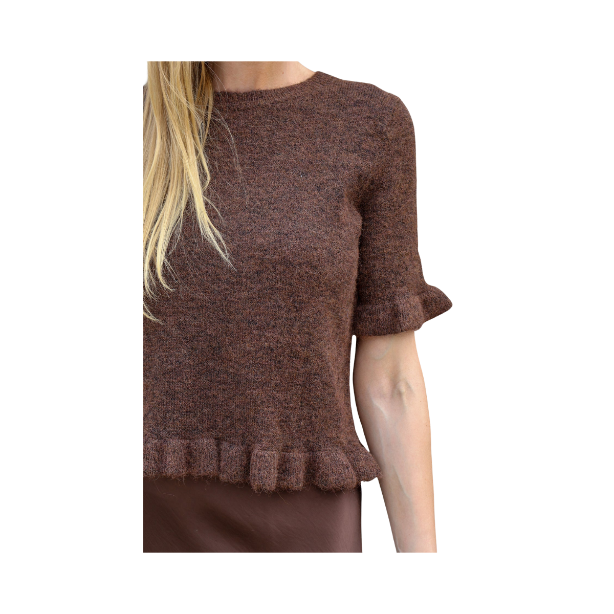 Landy Knit Blouse - Dark Brown
