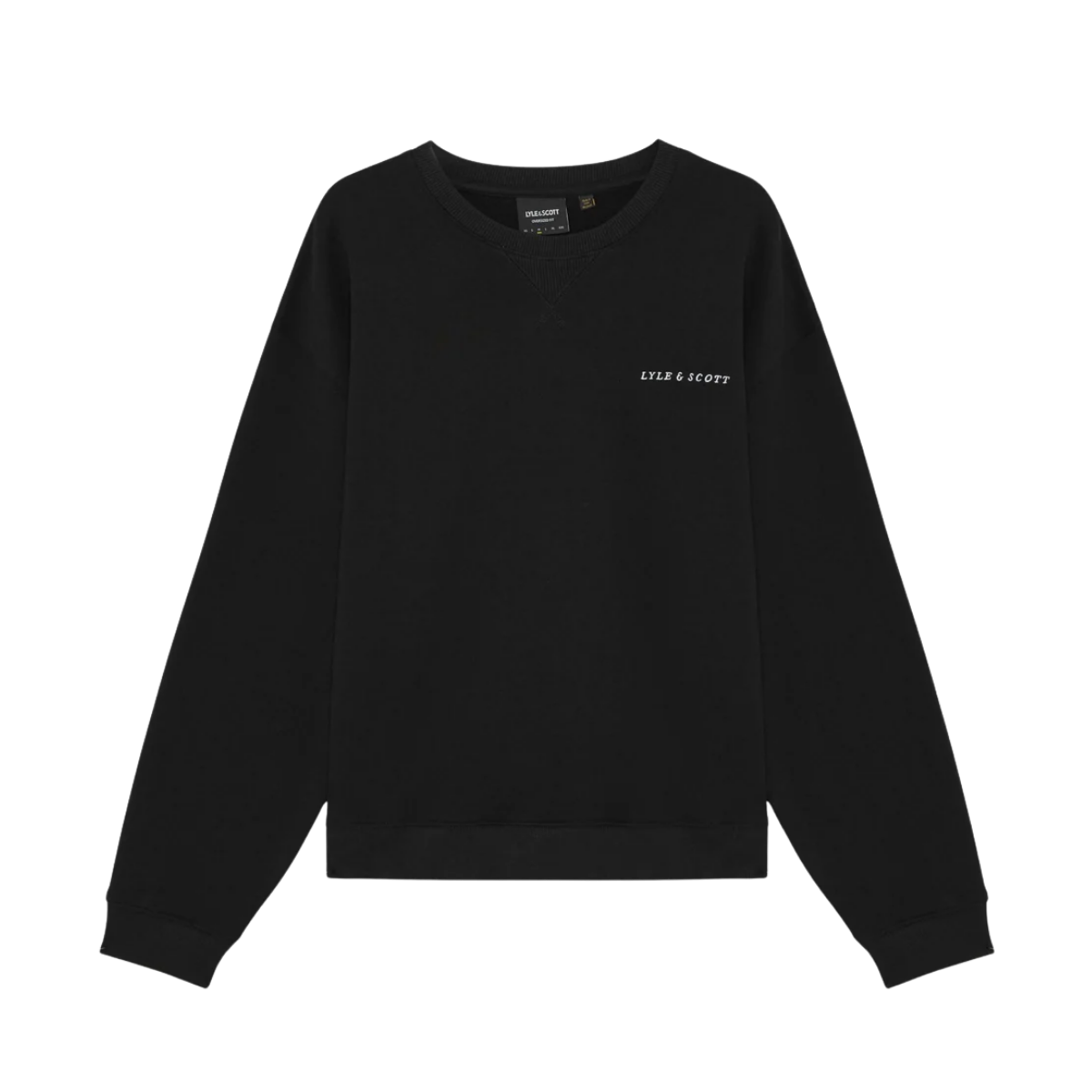 Script Heavyweight Loopback Crew Neck Sweatshirt - Jet Black