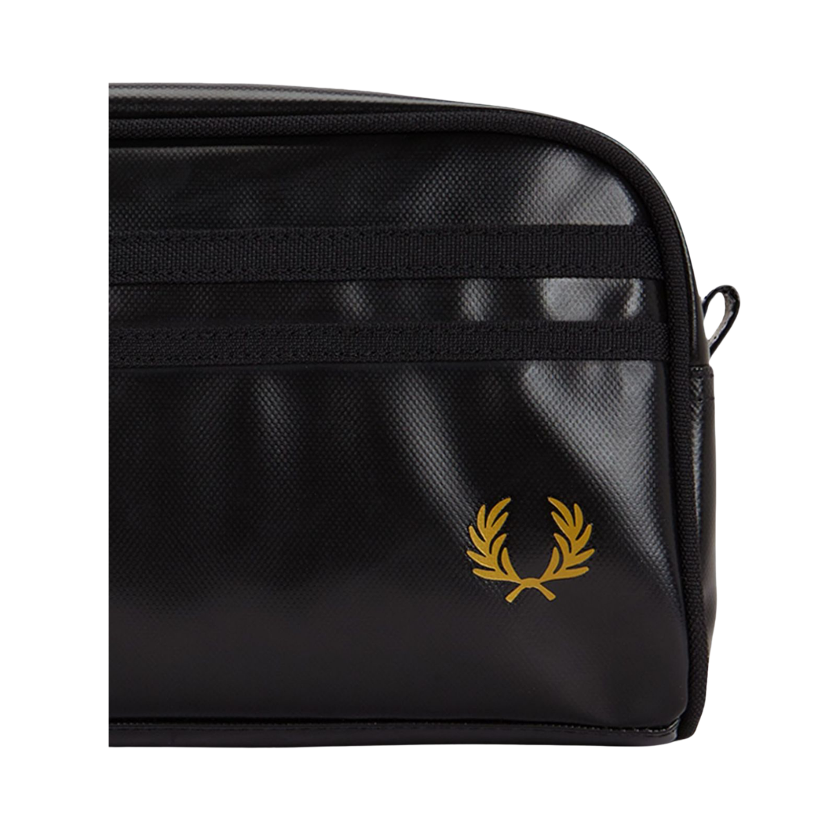Tonal Coated Poly Wash Bag - Black/Gold
