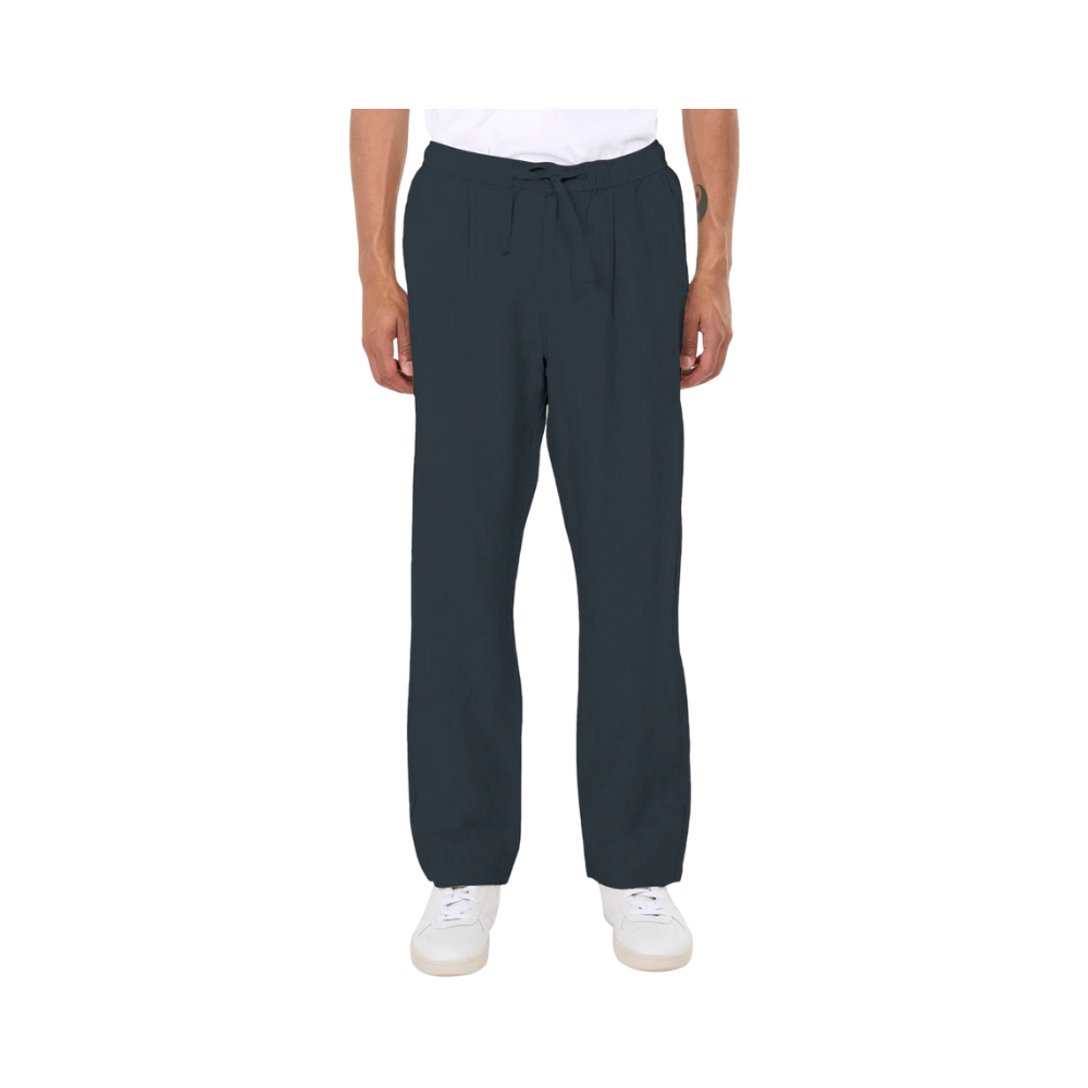 Loose linen pants - Blue