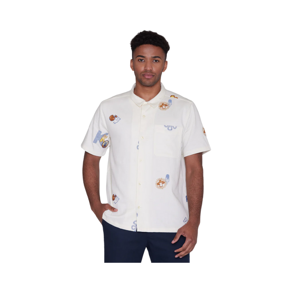 Box Fit SS Embroidery Shirt - White