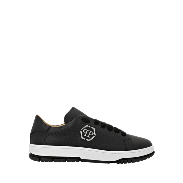 Leather Lo-Top Sneakers Hexagon - Black