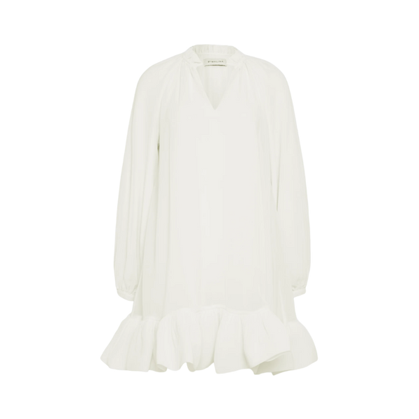 Alva Frill Detailed Mini Dress - White