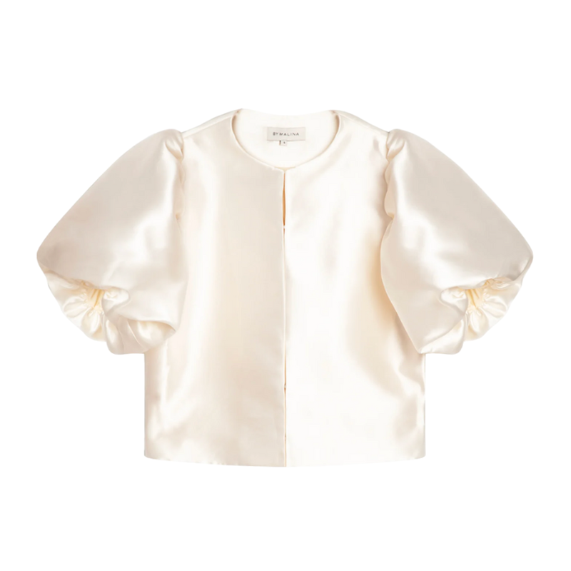 Cleo Pouf Sleeve Blouse - White