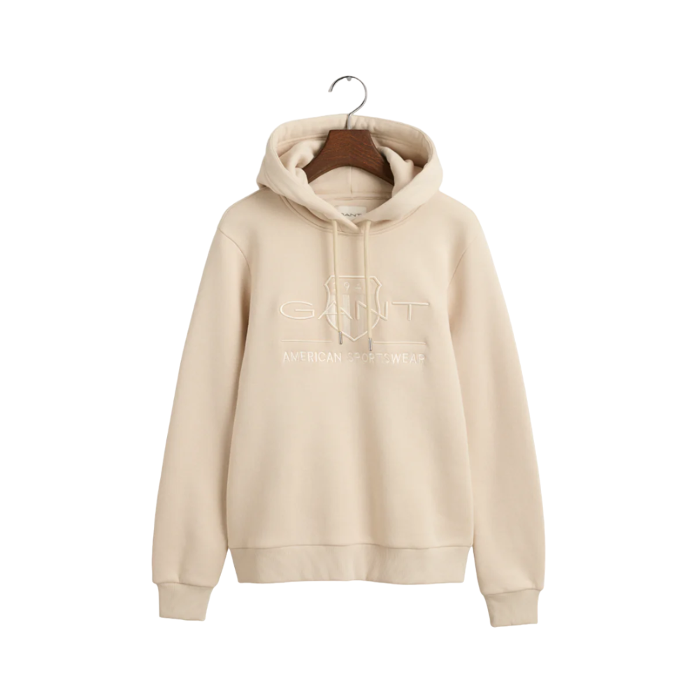 Tonal Archive Shield Hoodie - Beige