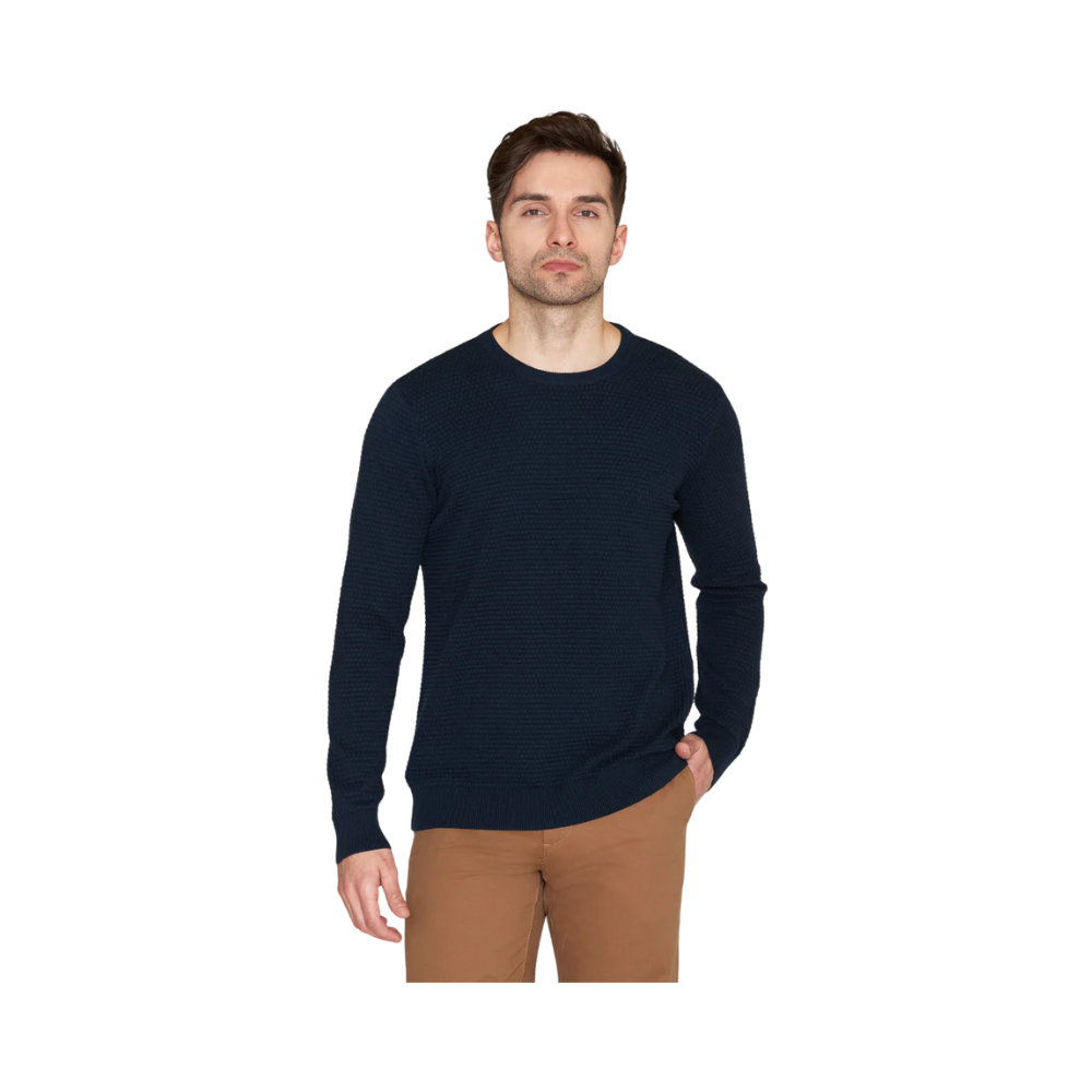 Vagn Reg Bubble Knit Crew Neck - Blue