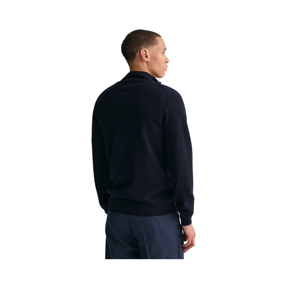 Superfine Lambswool Half Zip - Blue