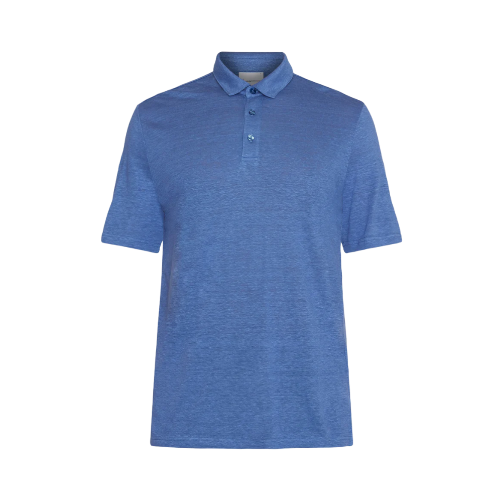 Linen polo - 1432 Moonlight Blue