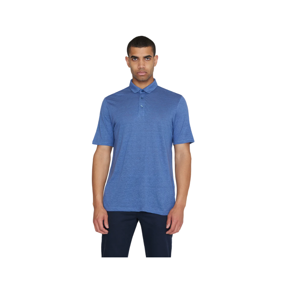 Linen polo - 1432 Moonlight Blue