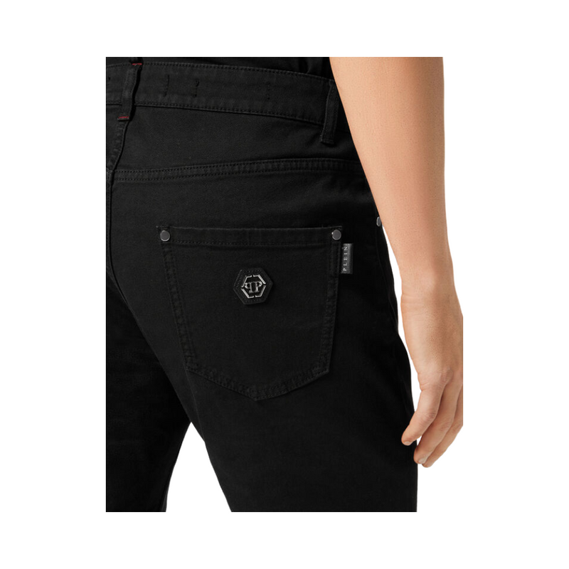 Denim Trousers Super Straight Cut Fit - Black