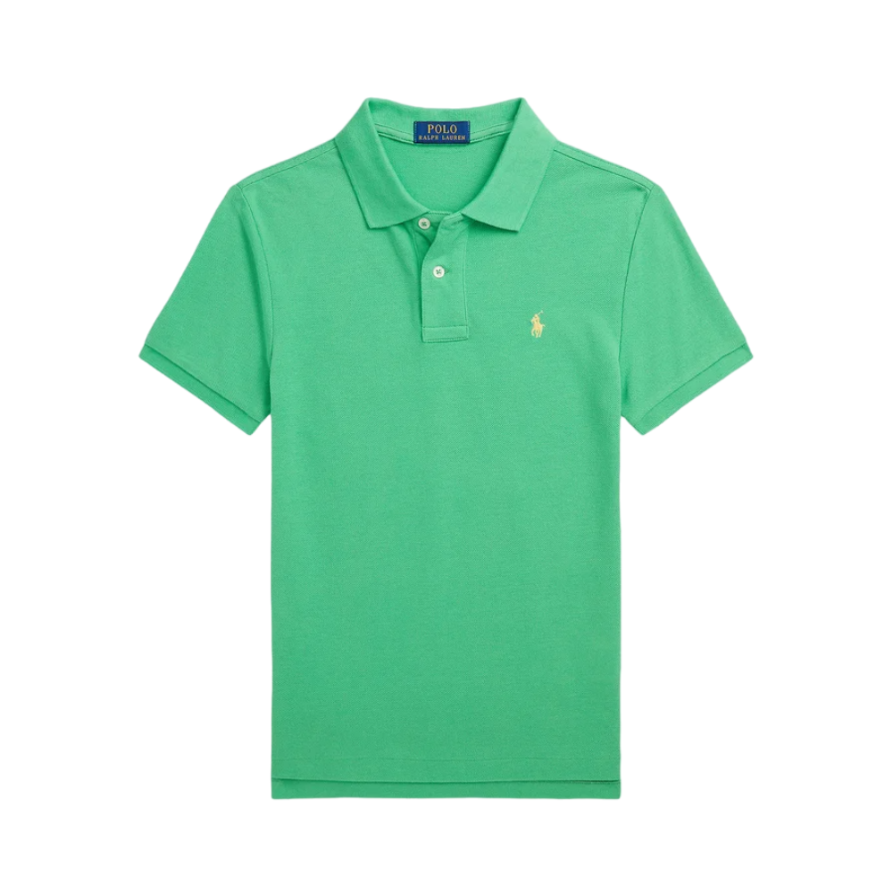 Custom Slim Fit Mesh Polo Shirt - Green