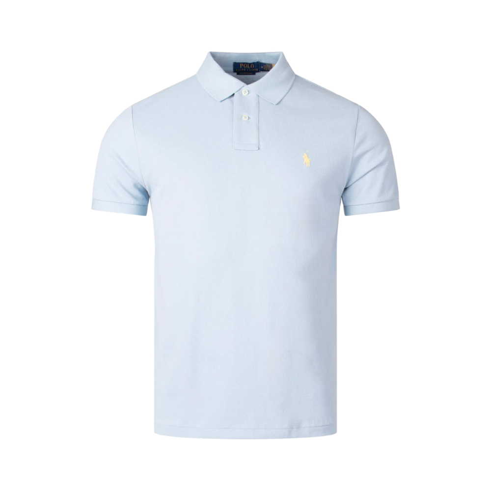 Custom Slim Fit Mesh Polo Shirt - Blue