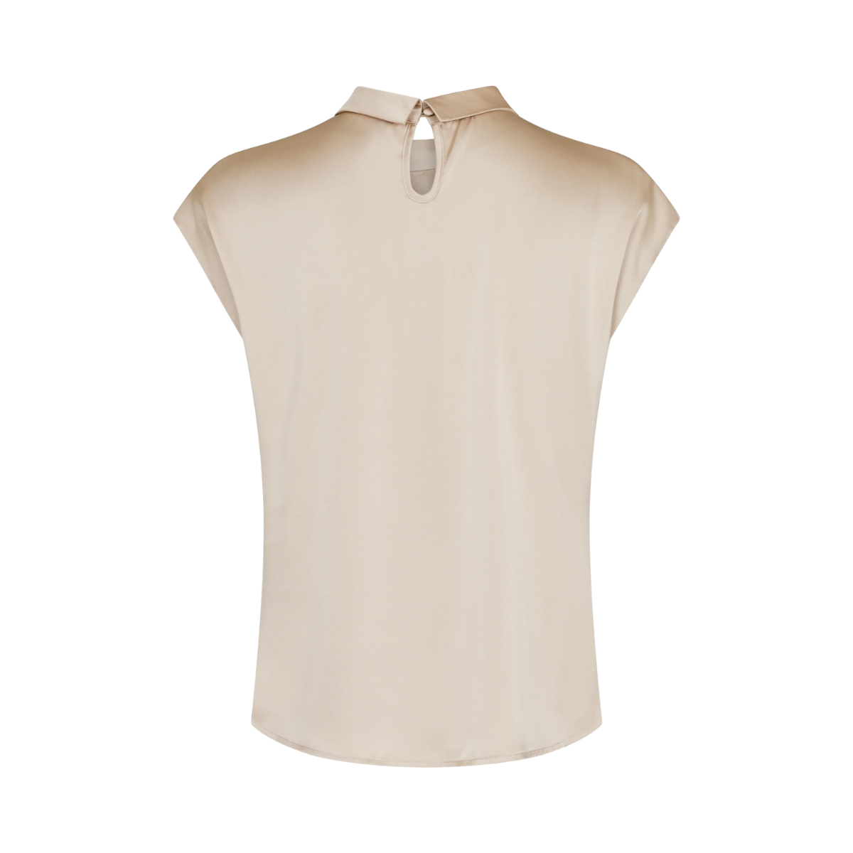 Fleur Drapy Satin Blouse - Dark Sand