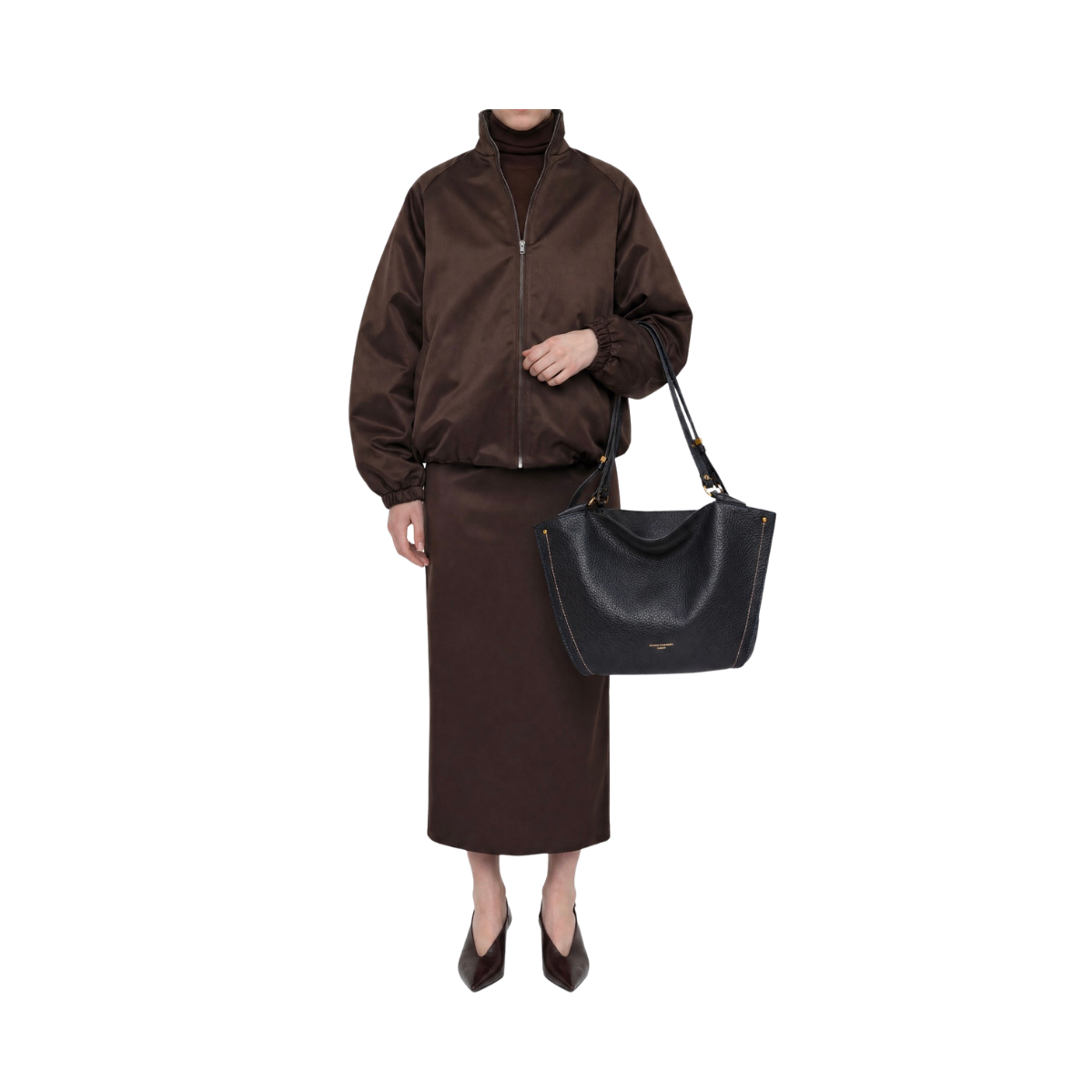 Bloom Grained Leather Bag - Notturno