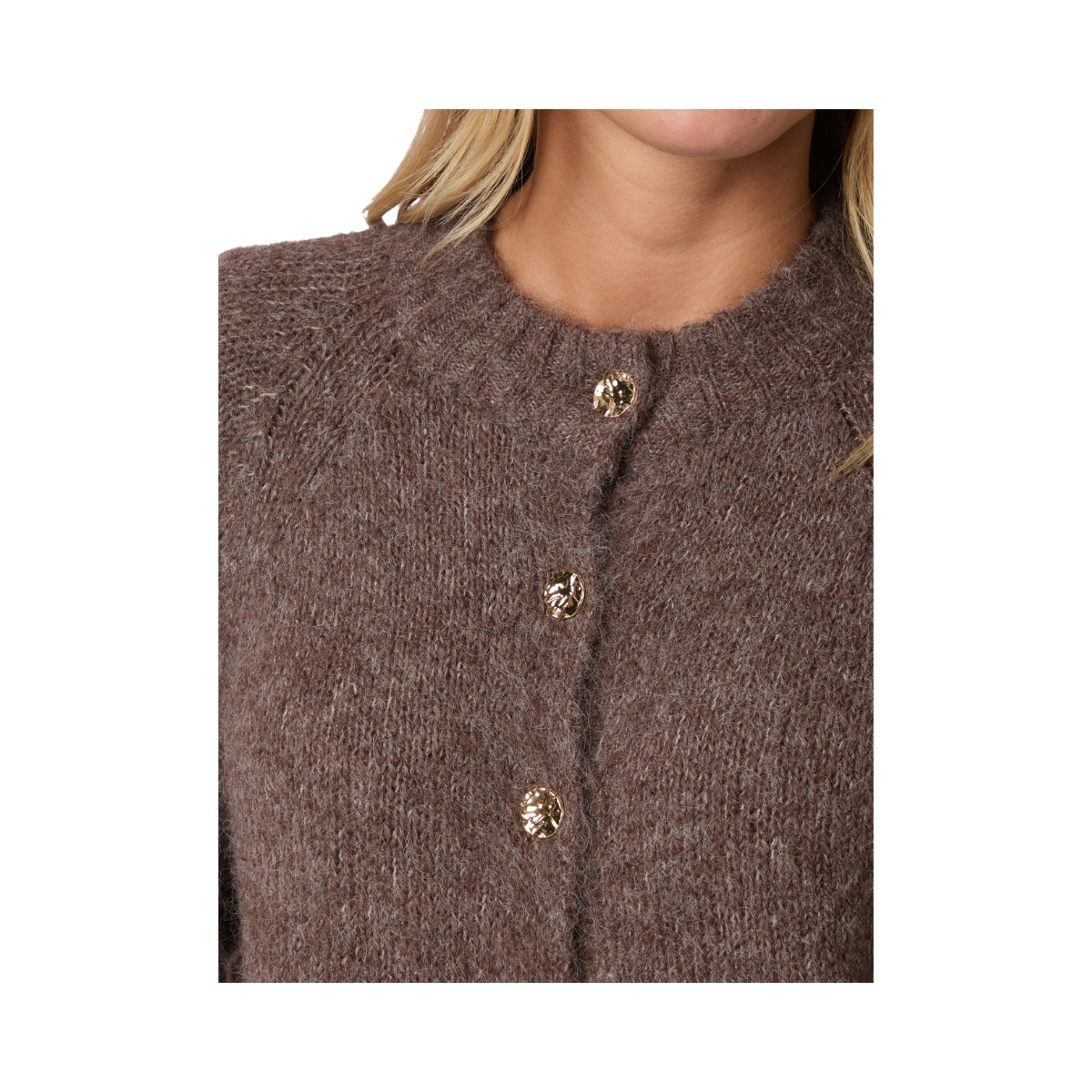 Benuta Fluffy Knit Cardigan - Light Brown