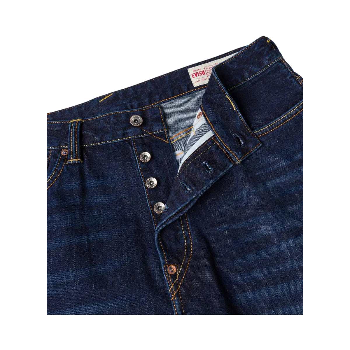 Ecru Seagull Printed Pocket Jeans - RAW INDIGO