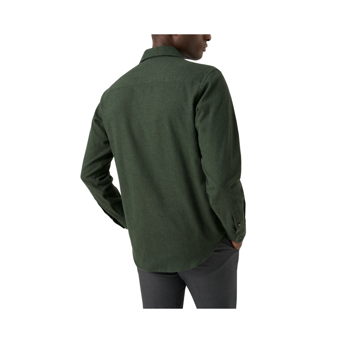 Solid Flannel Shirt - Dark Green