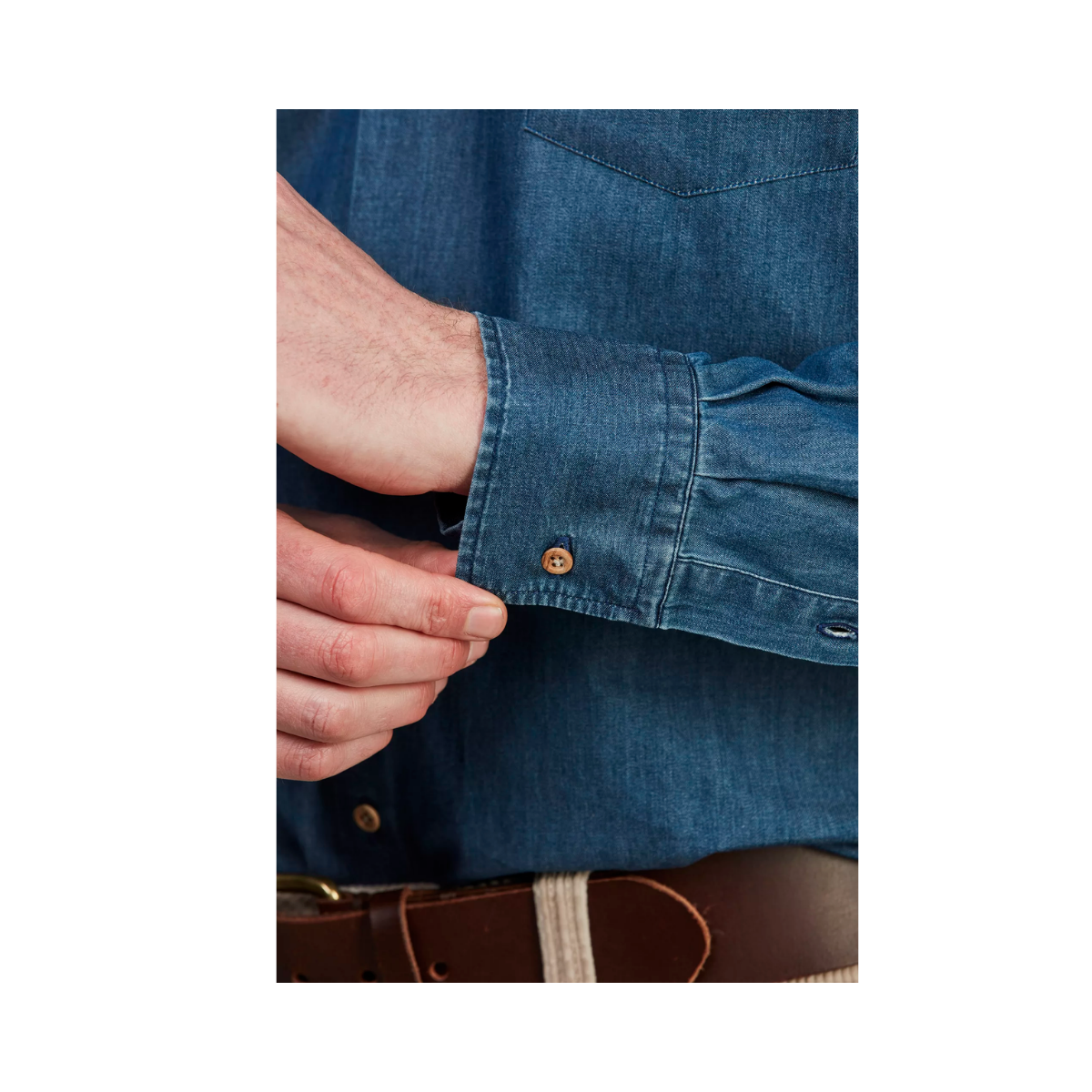 Teo Slub Denim Shirt - Blue