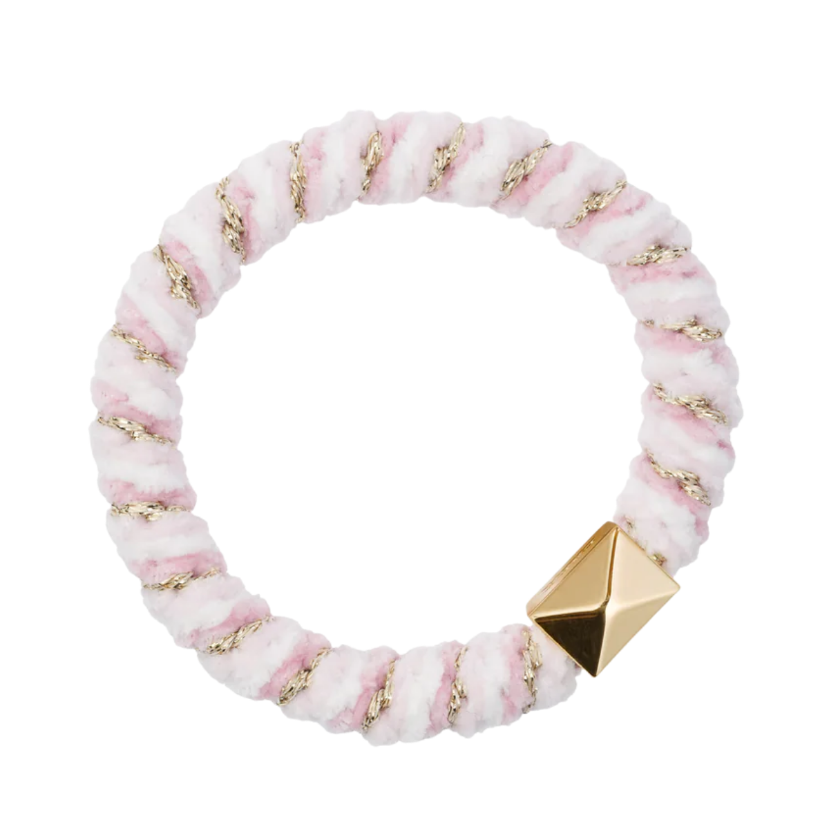 Fluffy Fat Hair Tie W/Gold - Cotton Candy Mix