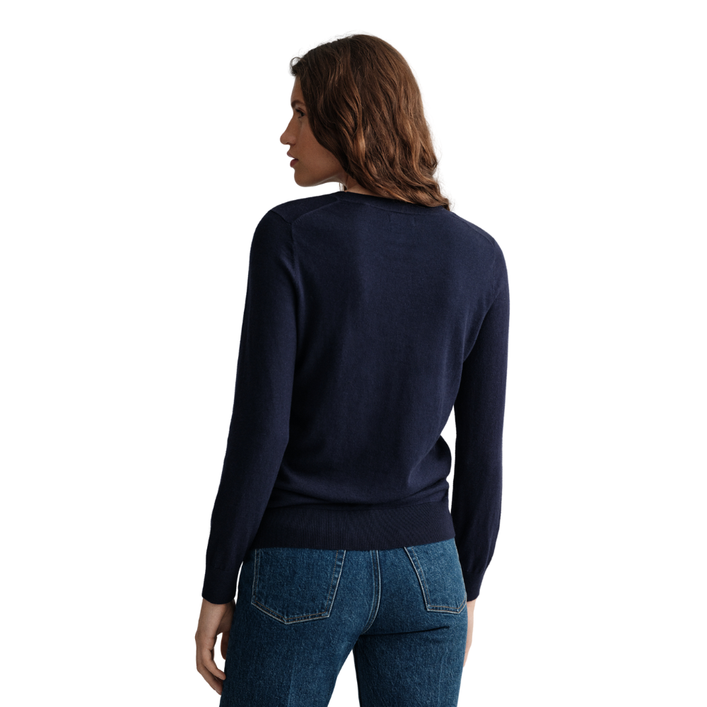 Cotton Cashmere C-Neck - Navy