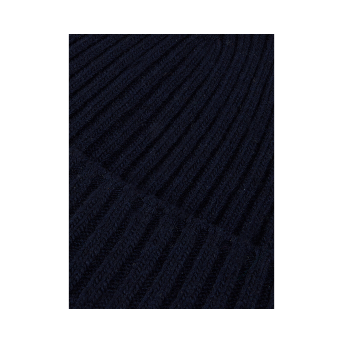 Hat Ribbed Carded Merino Wool - 190 Navy