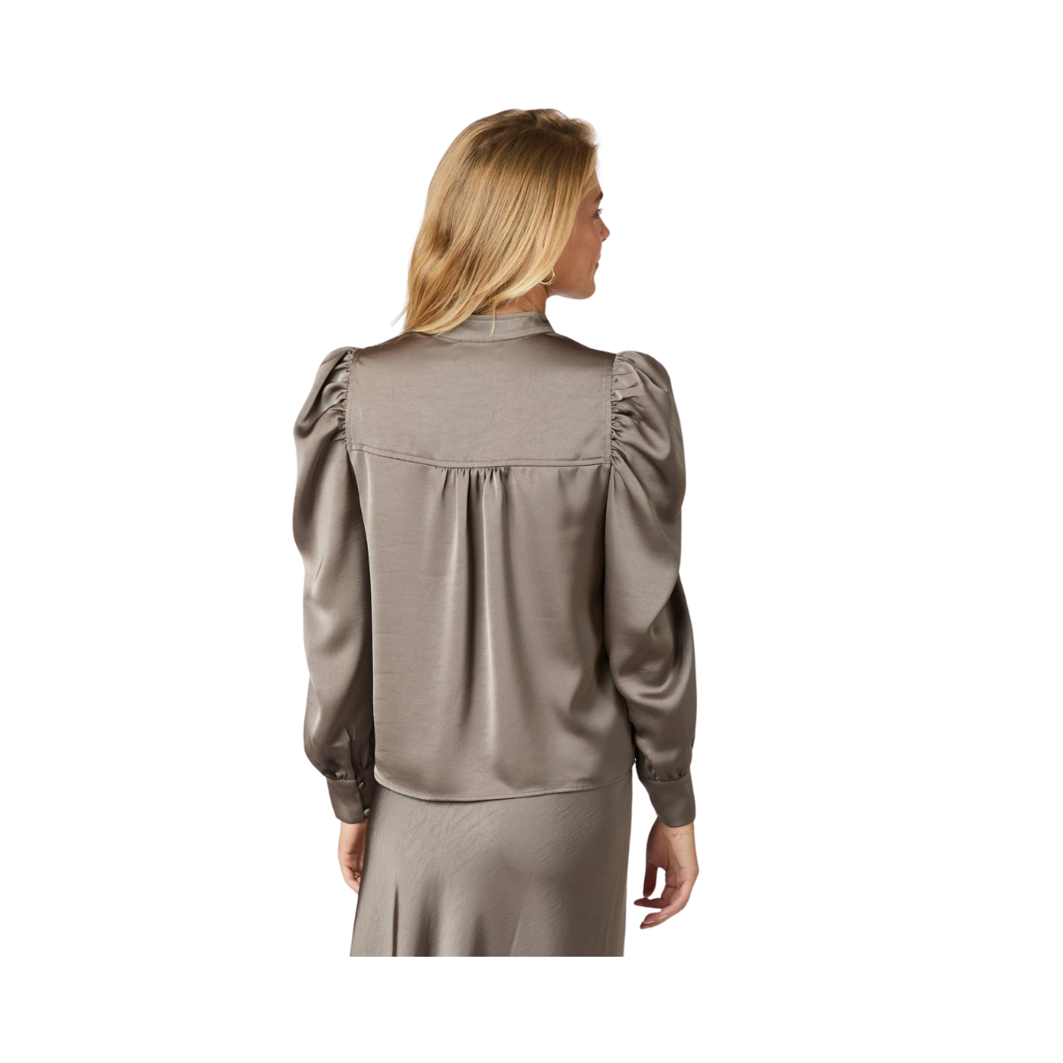 Rosslyn Heavy Sateen Blouse - Grey