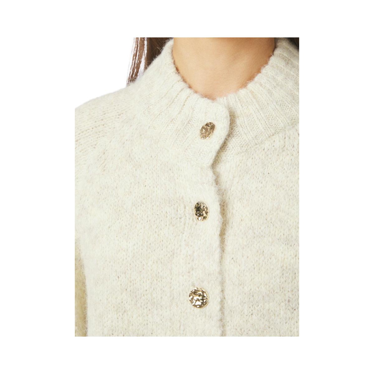 Benuta Fluffy Knit Cardigan - Ivory