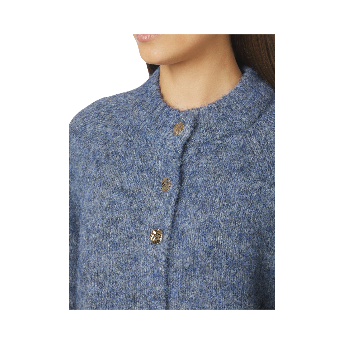 Benuta Fluffy Knit Cardigan - Smokey Blue