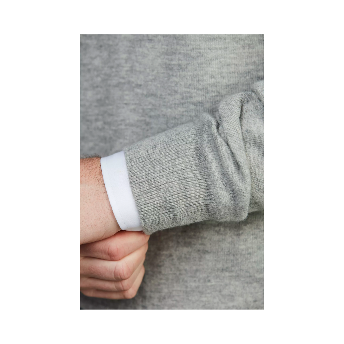 Geelong Knitted Sweater - Light Grey