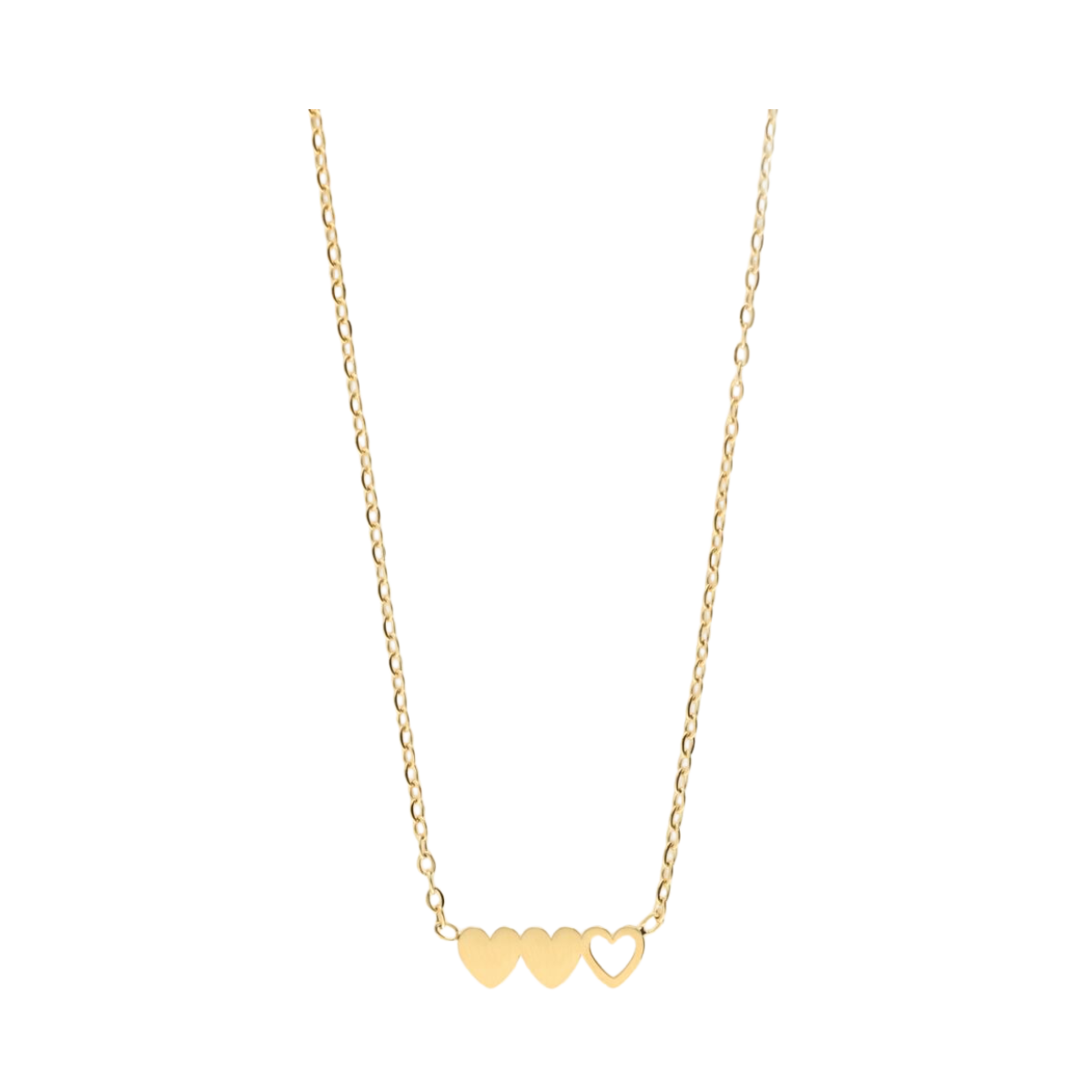 Necklace Set 3 Hearts - Gold