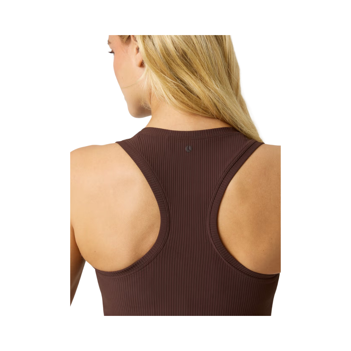 Studio Ribbed Cropped Tank Top - Coffee Bean