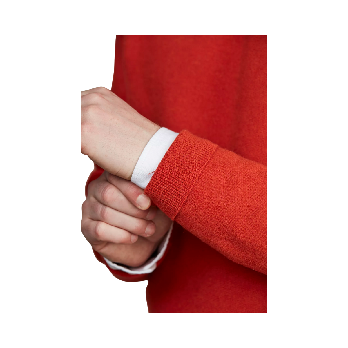 Crew Neck College Sweater - Light Peach